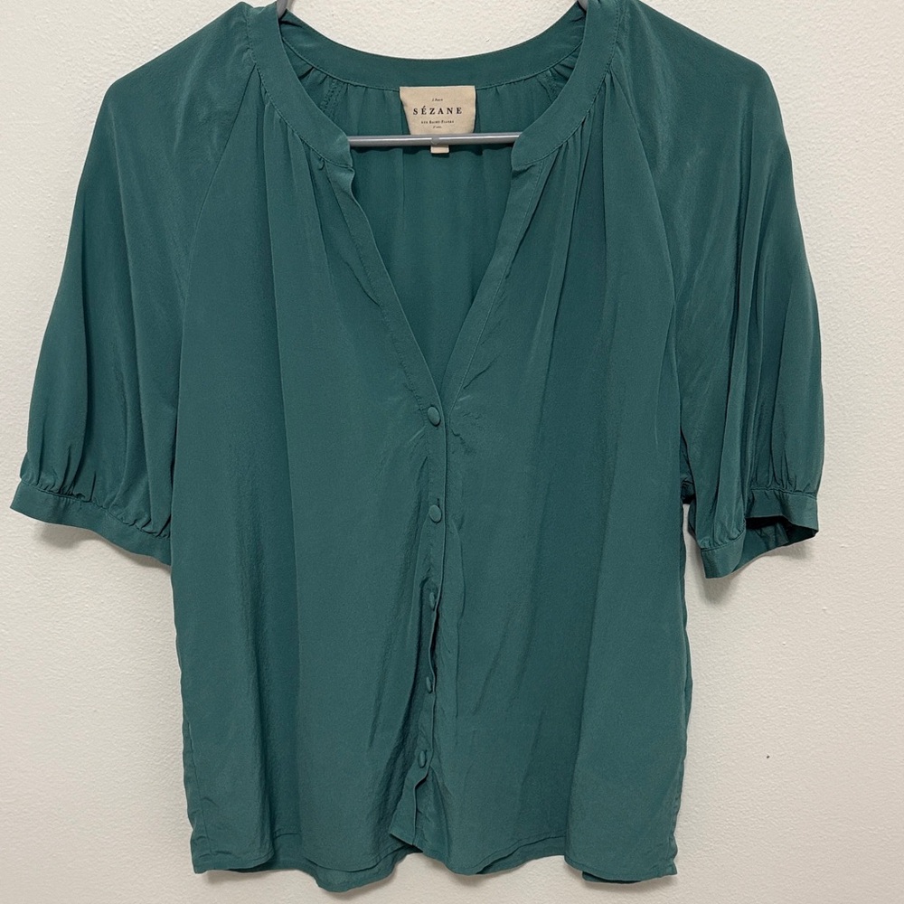 Sezane Lennie Blouse-Sage